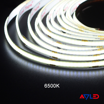 336led/M COB LED Strip Light 3000K درجة حرارة اللون DC12/24V IP20 معدل CRI مرتفع