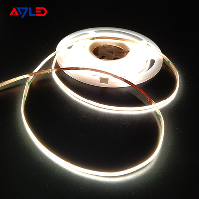 شريط إضاءة LED رفيع للغاية 3 مللي متر COB بدون نقاط لحام قطع عالية الكثافة تحت الخطوات