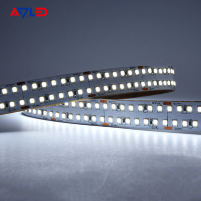 شريط إضاءة LED أحادي اللون Cuttable في الهواء الطلق صف مزدوج 24V أبيض دافئ أبيض بارد