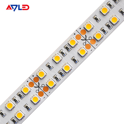 شريط LED مرن أحادي اللون 5050 SMD صف مزدوج 5 م 24 فولت مقاوم للماء خارجي