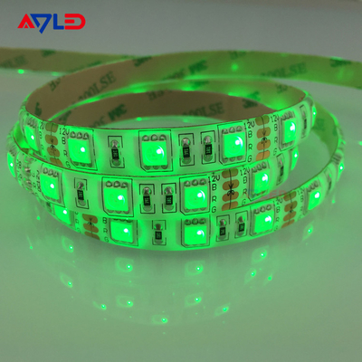 اللون الأخضر SMD 5050 60LEDs / M مصابيح LED الشريطية للأثاث الزخرفة عالية الوضوح مقاومة للماء