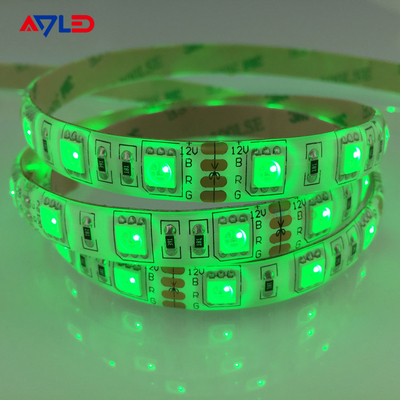 اللون الأخضر SMD 5050 60LEDs / M مصابيح LED الشريطية للأثاث الزخرفة عالية الوضوح مقاومة للماء