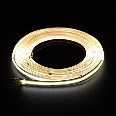 5mm Ultra Slim PCB Display Lighting DC24V 504LEDS COB Strip Light 3000K مقاوم للماء