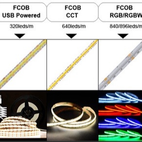 التصميم عالي الموثوقية البيئية الخارجي RGB أضواء 528led / m COB LED الشريط الضوء