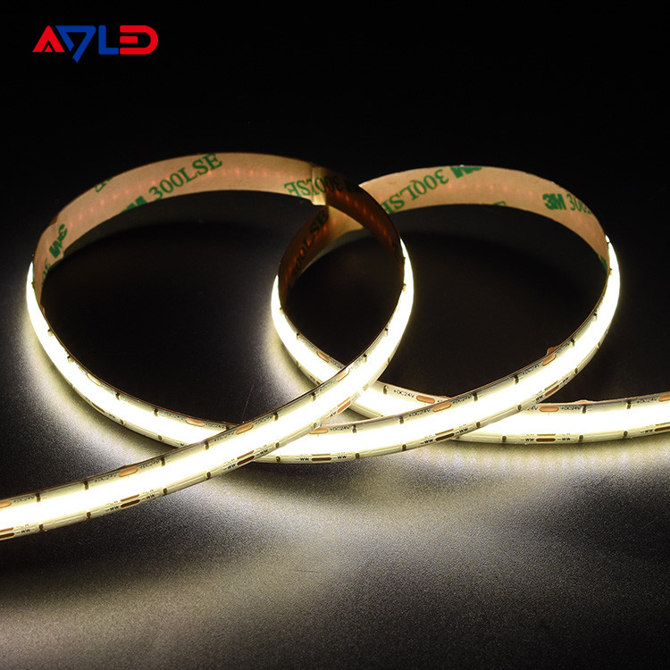 الكثافة العالية DC24V غير المقطوعة الموجة LED قابل للتوجيه CCT (2700K-6500K) COB 640Leds الشريط الضوء ضوء الشريط منخفض الجهد