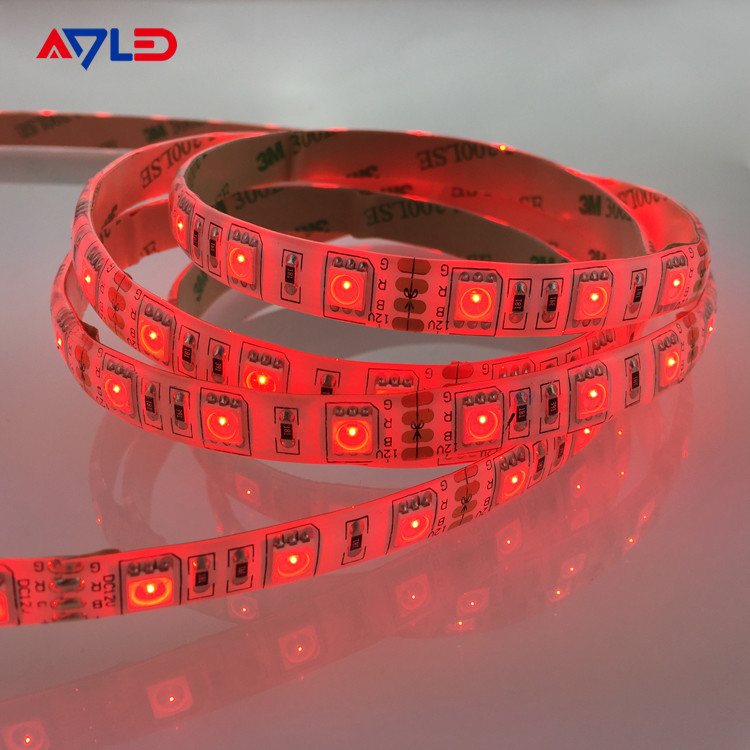RGB 5050 لون أحمر LED شريط الضوء، 60 / م، 10 ملم عريض، من قبل 5m ريل الجملة