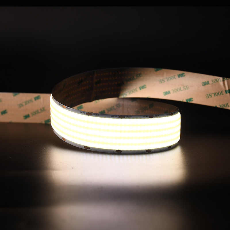 الشريط المرن الخطي CRI 90 COB LED 5000mm 6500K اللون الأبيض 4600LM / M في السوق الأوروبية