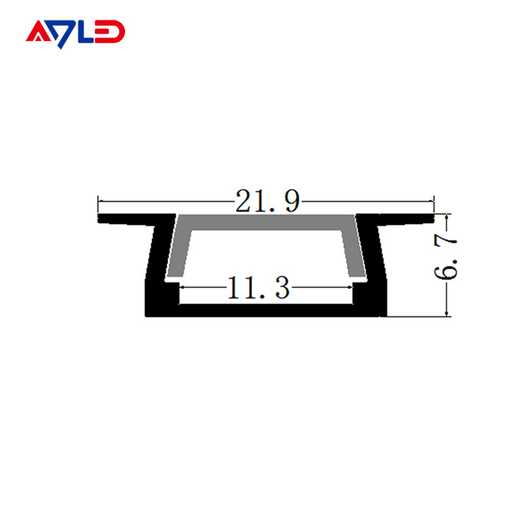 11 ملم بوادر 15.8 * 6.7 ملم LED شريط الضوء الألومنيوم ملف تعريف سهل التثبيت الألومنيوم LED
