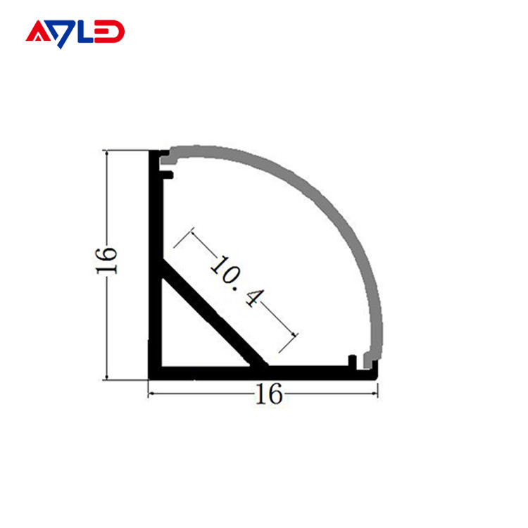 ملف تعريف شريط LED قناة ضوء موزع الزاوية قناة الاندفاع LED ملف تعريف الألومنيوم للقطاع LED